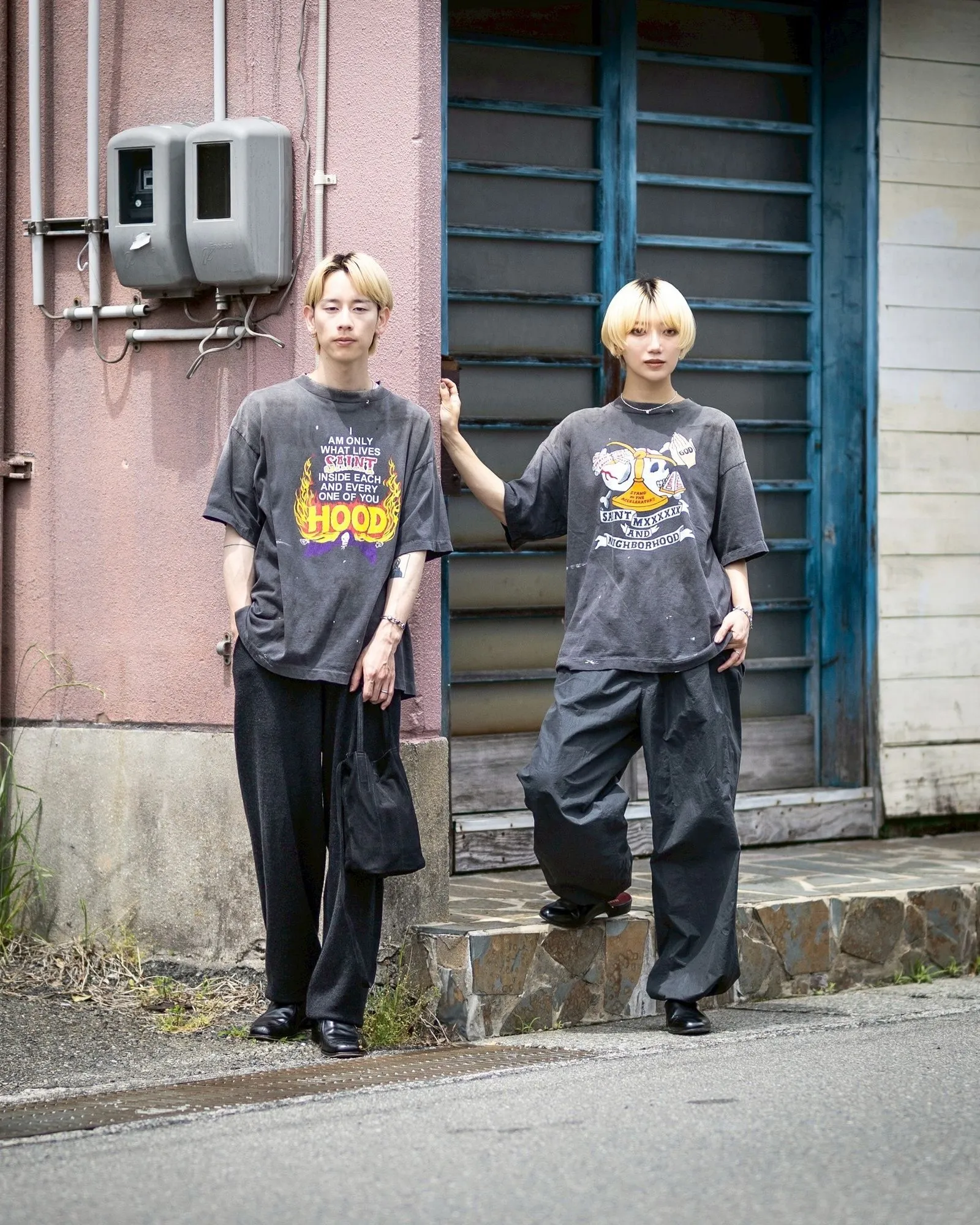 SAINT Mxxxxxx × NEIGHBORHOOD STHD . SS TEE PRAY/BLK NBHD Shinsuke Takizawa co-branded model Praying scale tee Washed black S-XL SAINT HOOD theme co-branded capsule series Garment dyeing Rewashing water fading Destroying graffiti Simulating natural distressed effect Top printing technology Washing treatment Correct version Customized joint main mark/wash mark/cherub mark